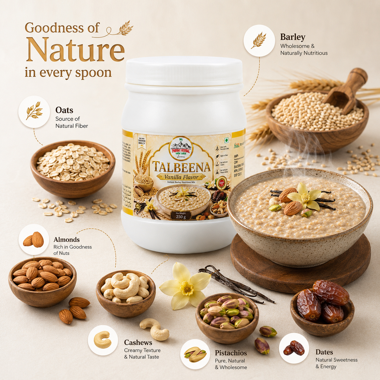 Talbeena Vanilla Flavour 250g Visual Guide 3